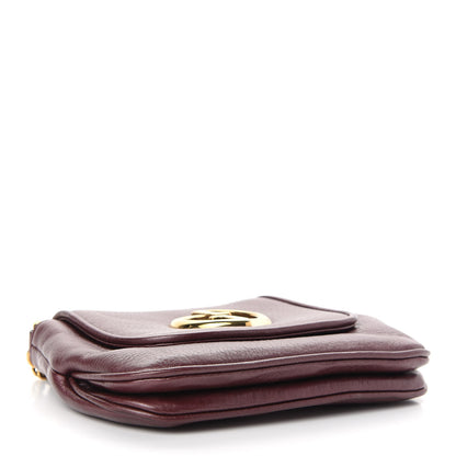 Gucci Metallic Pebbled Calfskin Small 1973 Chain Shoulder Bag Classic Burgundy 4 of 10