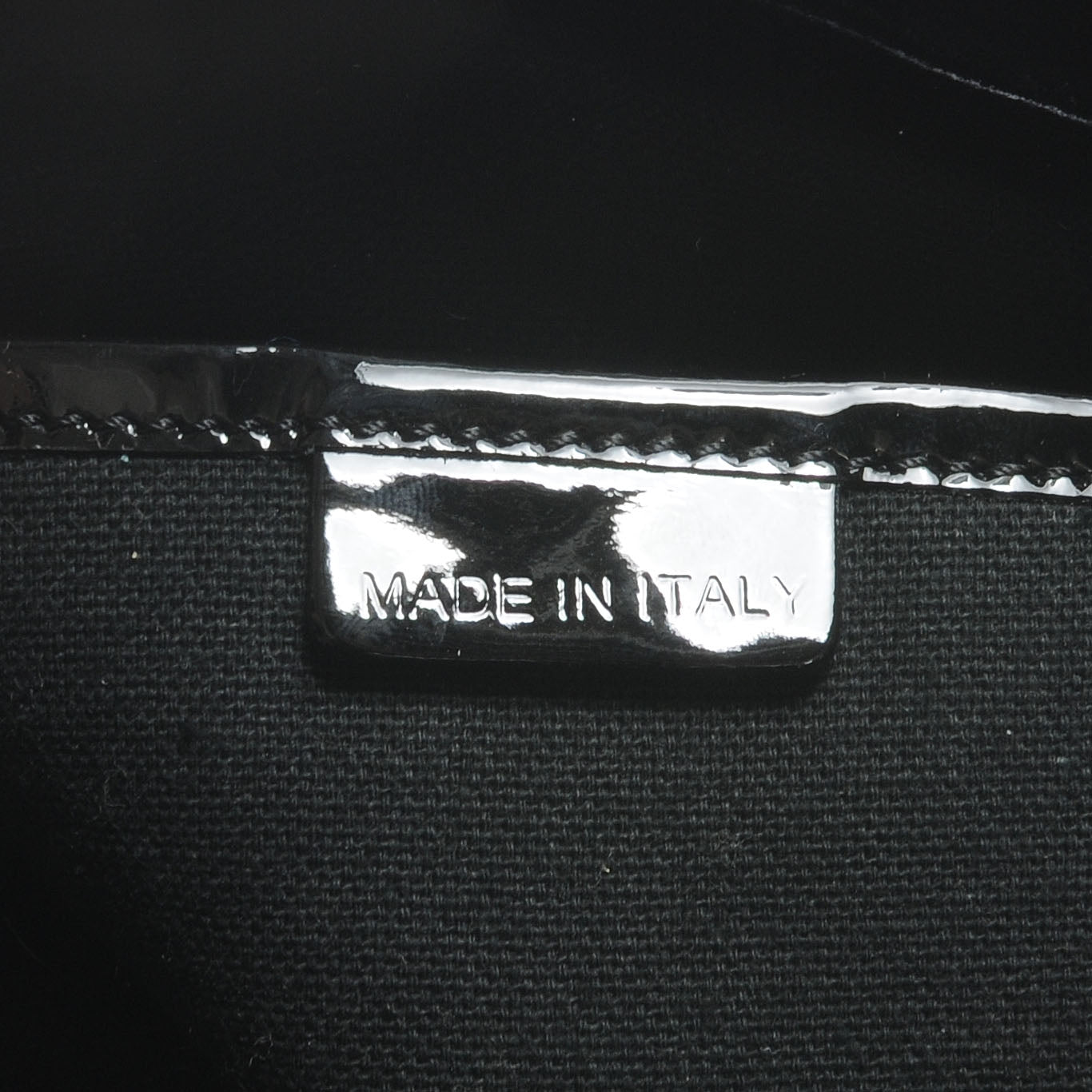 Patent Check Embossed Tote Black
