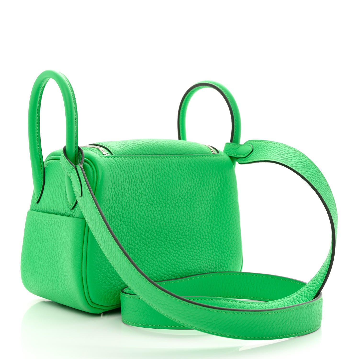 Hermes Taurillon Clemence Mini Lindy 20 Vert Comics 3 of 11