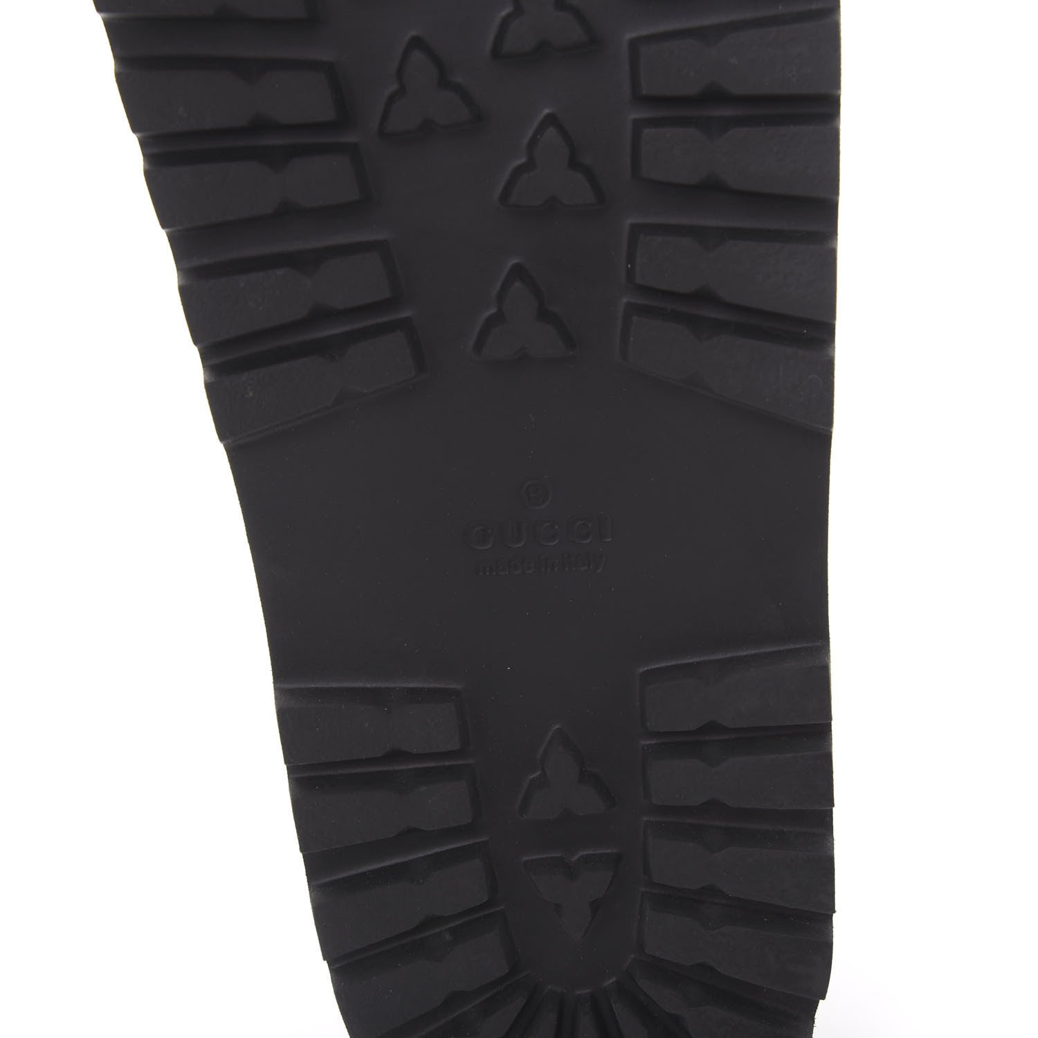 Gucci Rubber Web Mens Lug Sole Slide Sandals 9 Black Green Red 6 of 9
