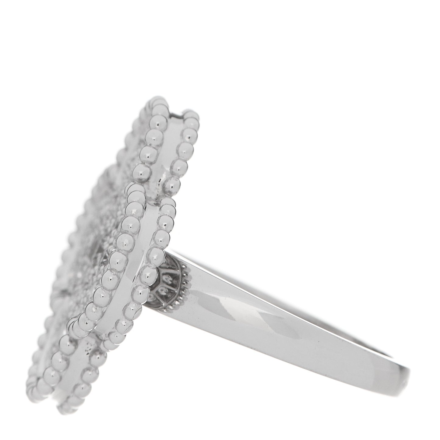 18K White Gold Diamond Magic Alhambra Ring 49 4.75