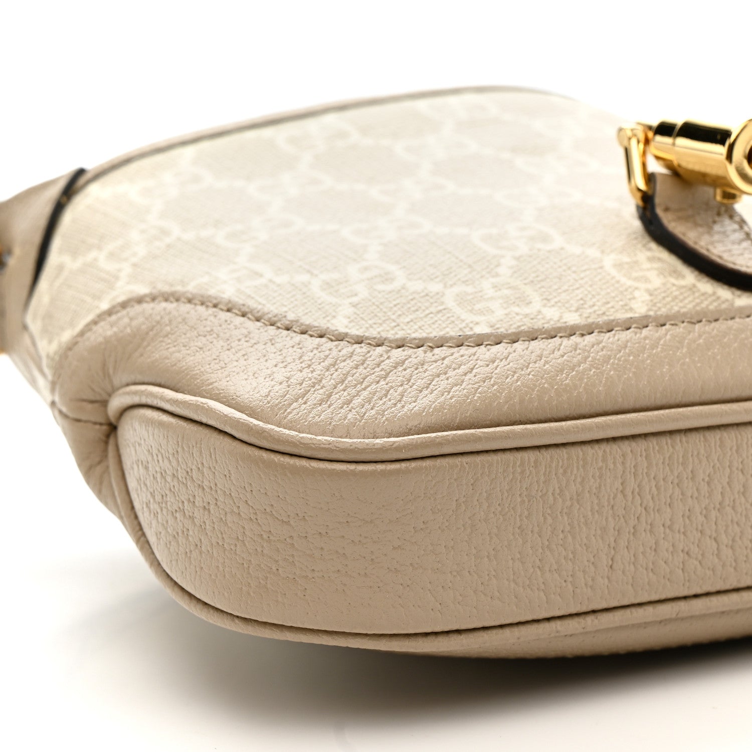 Gucci GG Supreme Monogram Textured Dollar Calfskin Mini Jackie 1961 Hobo Beige Mystic White Oatmeal 10 of 14