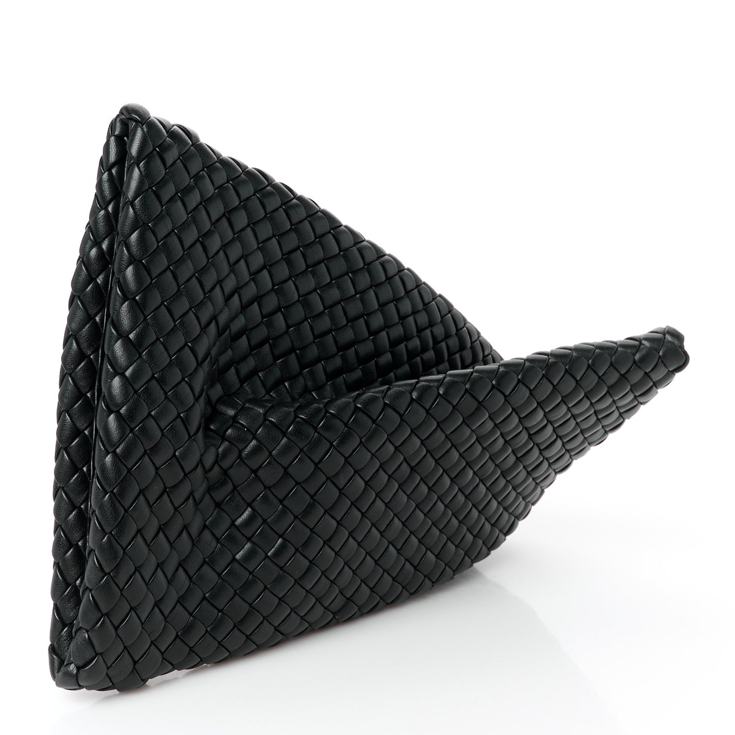 Nappa Intrecciato Crisscross Clutch Black