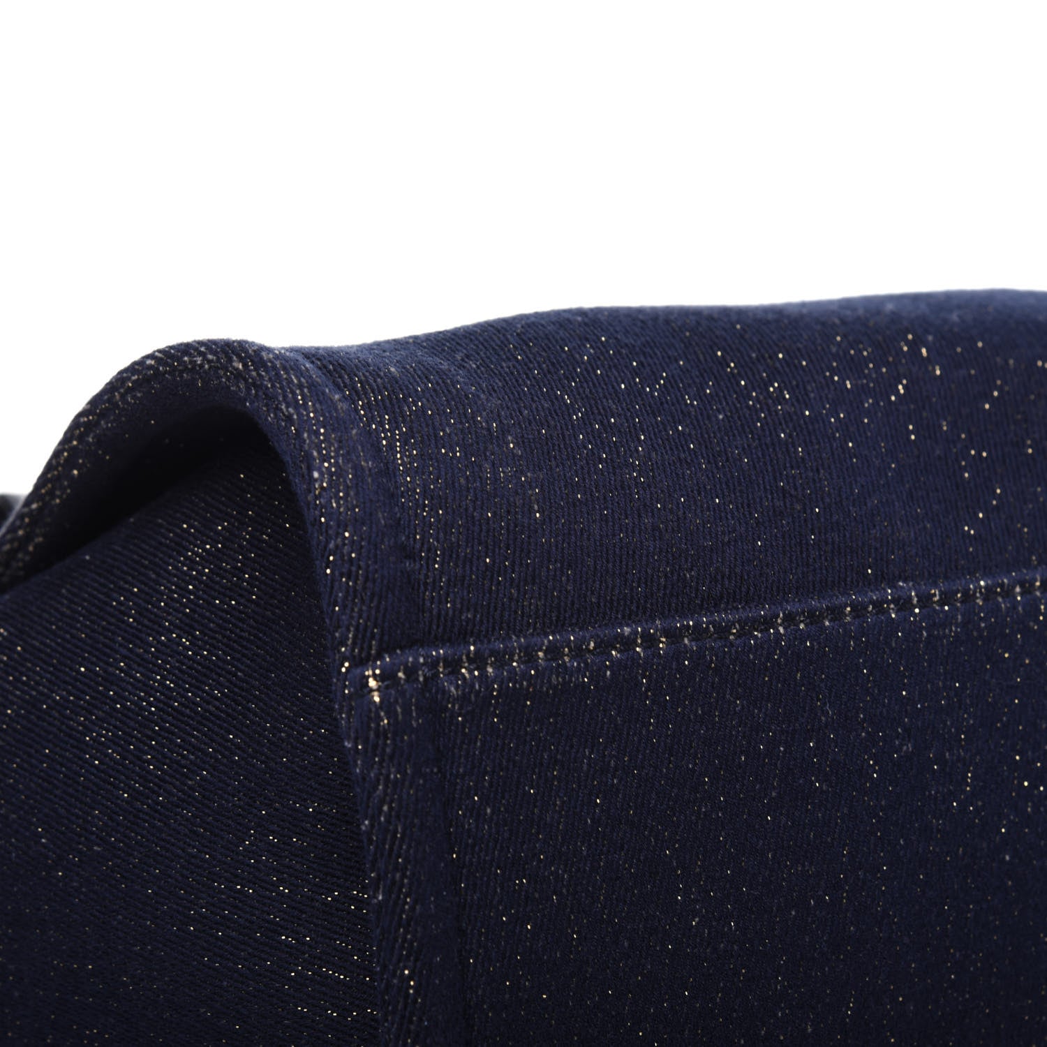 Chanel Lurex Canvas Medium Deauville Tote Navy Blue Gold 9 of 15