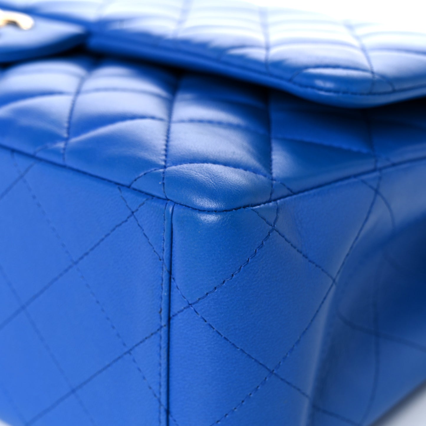 Lambskin Quilted Maxi Double Flap Blue