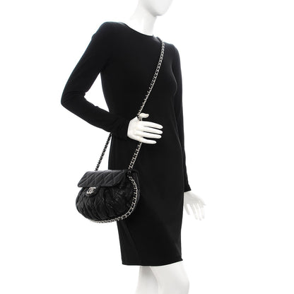 Chanel Washed Lambskin Quilted Medium Chain Around Messenger Black 2 of 8