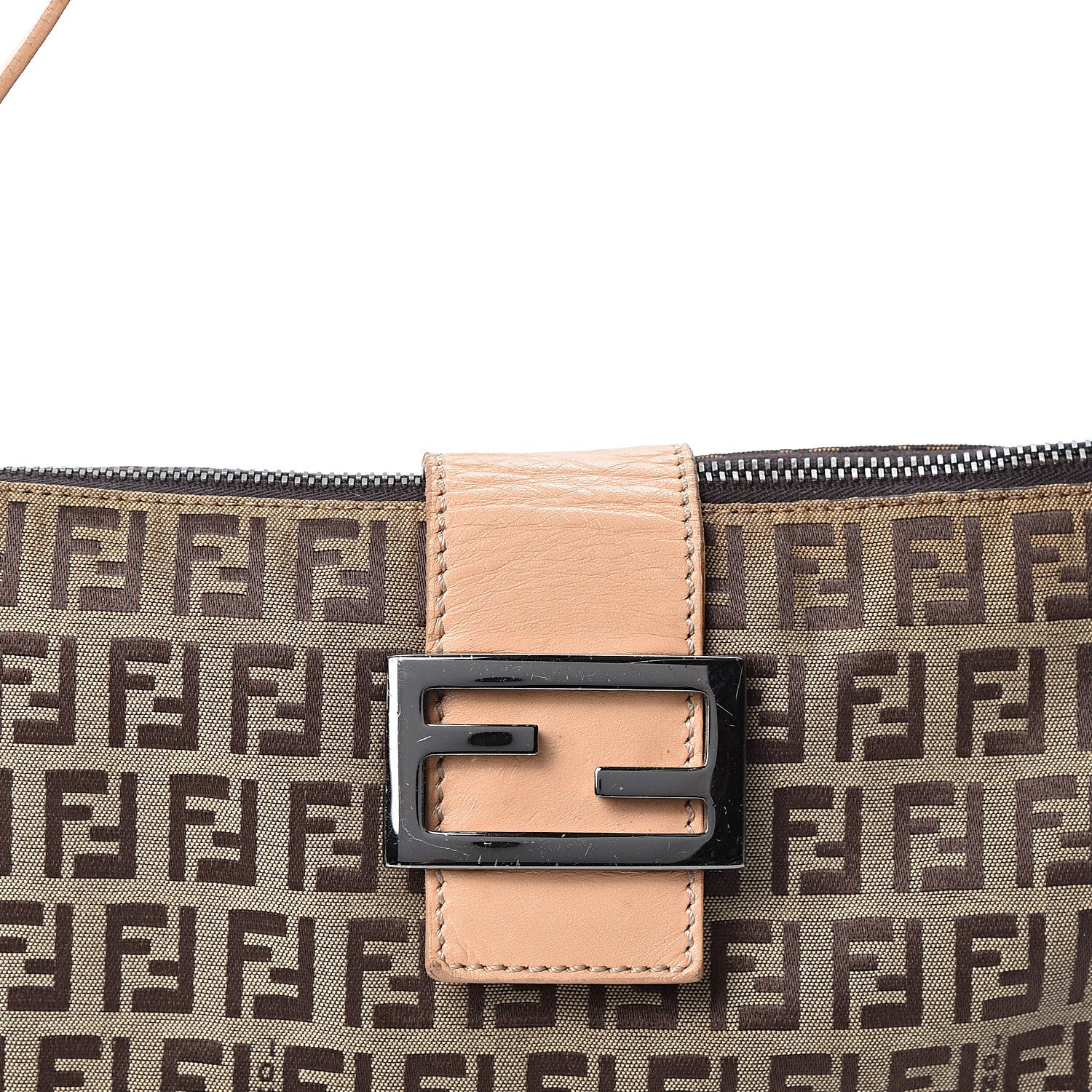 Fendi Zucchino Shoulder Bag Beige 7 of 9