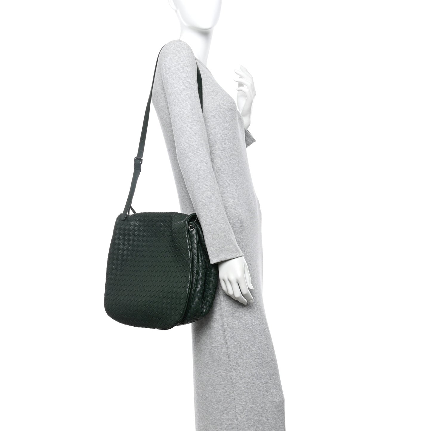 Nappa Intrecciato Messenger Bag Green