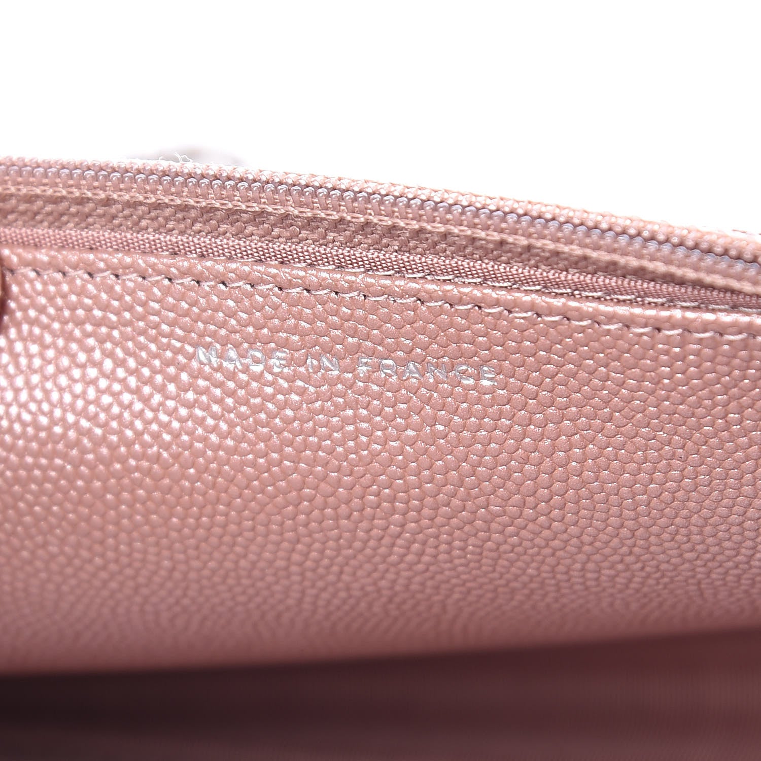Chanel Metallic Caviar Chevron Quilted Vintage Mademoiselle Wallet On Chain WOC Pink 10 of 12