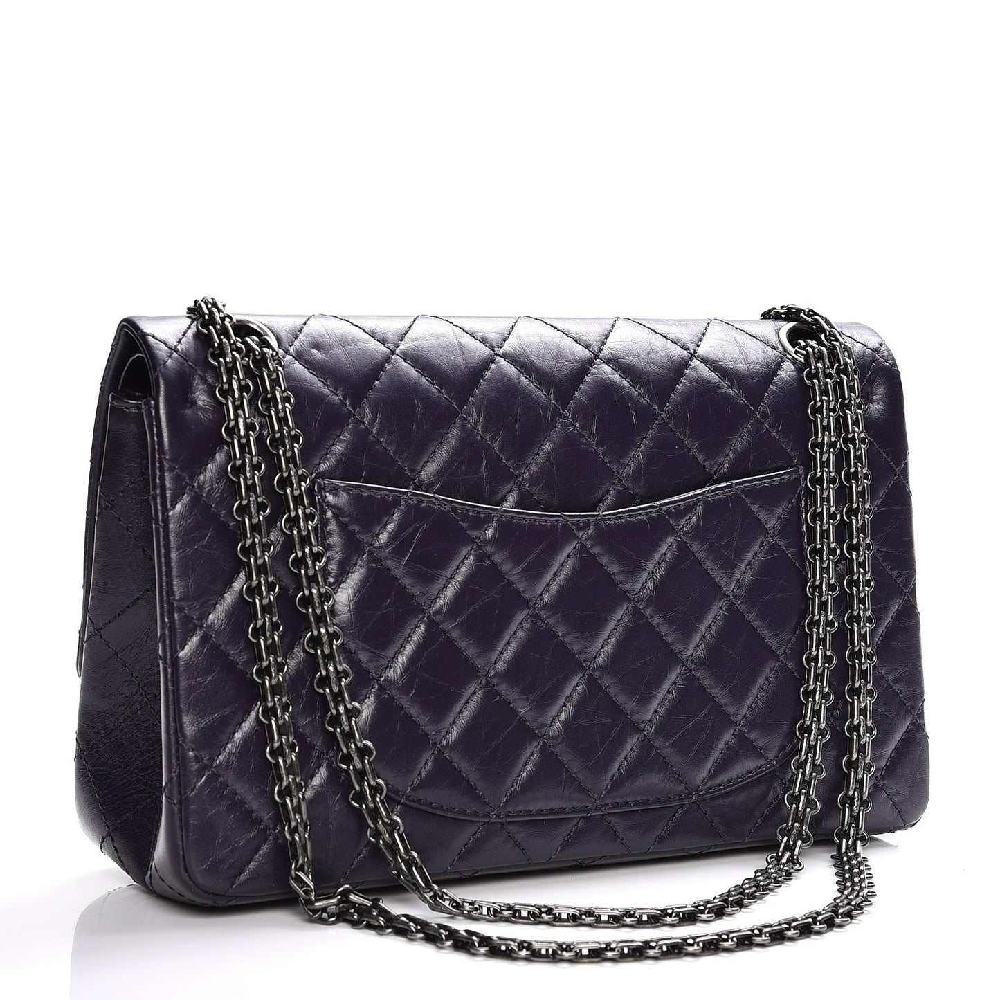 Metallic Aged Calfskin Quilted 2.55 Reissue 226 Flap Dark Purple