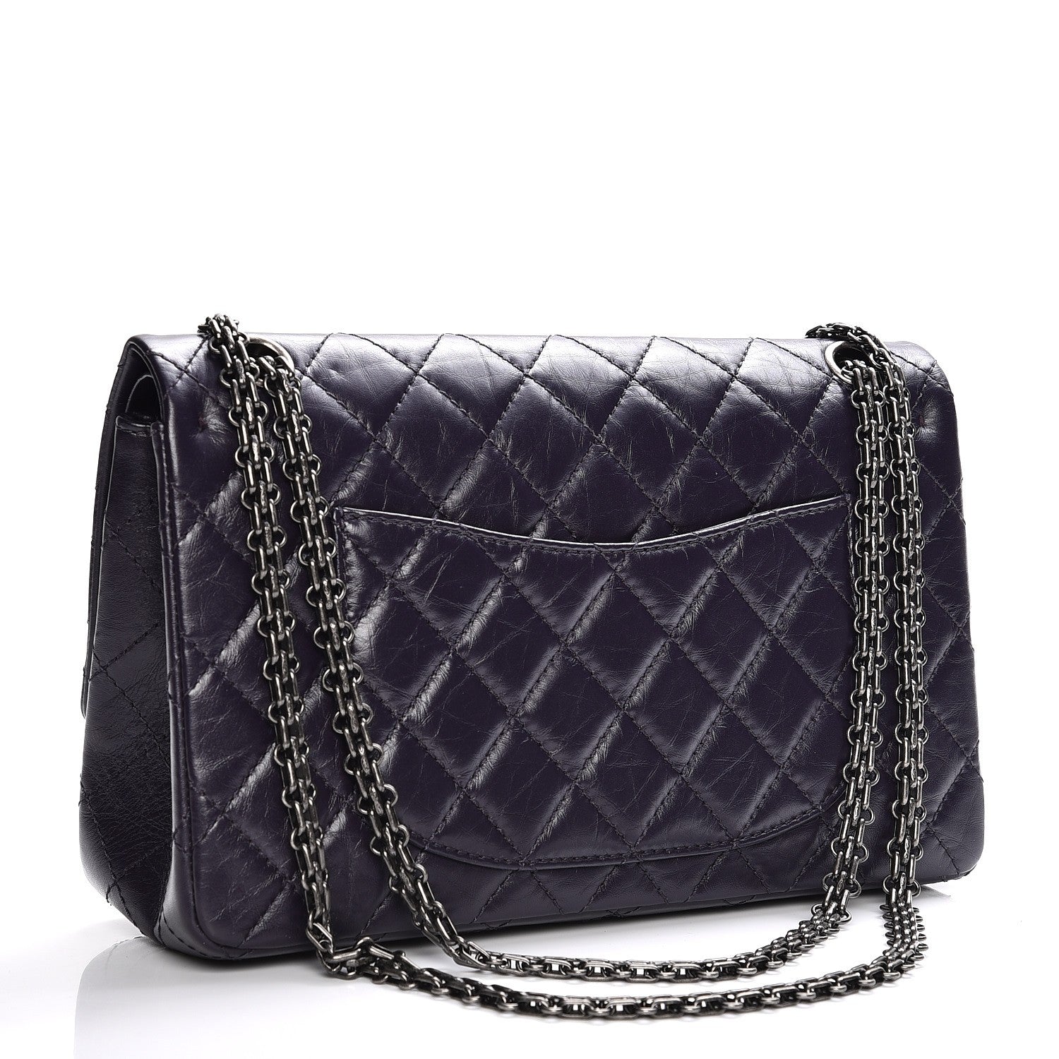 Chanel Metallic Aged Calfskin Quilted 2.55 Reissue 226 Flap Dark Purple 3 of 7