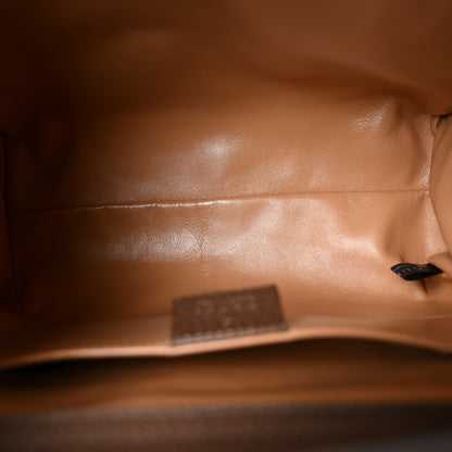 Gucci Monogram Jumbo GG Textured Dollar Calfskin Small Diana Tote Bag Camel Ebony New Acero 5 of 11