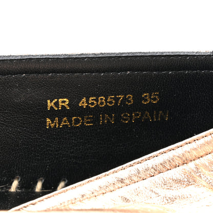 Saint Laurent Metallic Lambskin Monogram Espadrilles 35 Blush 9 of 10