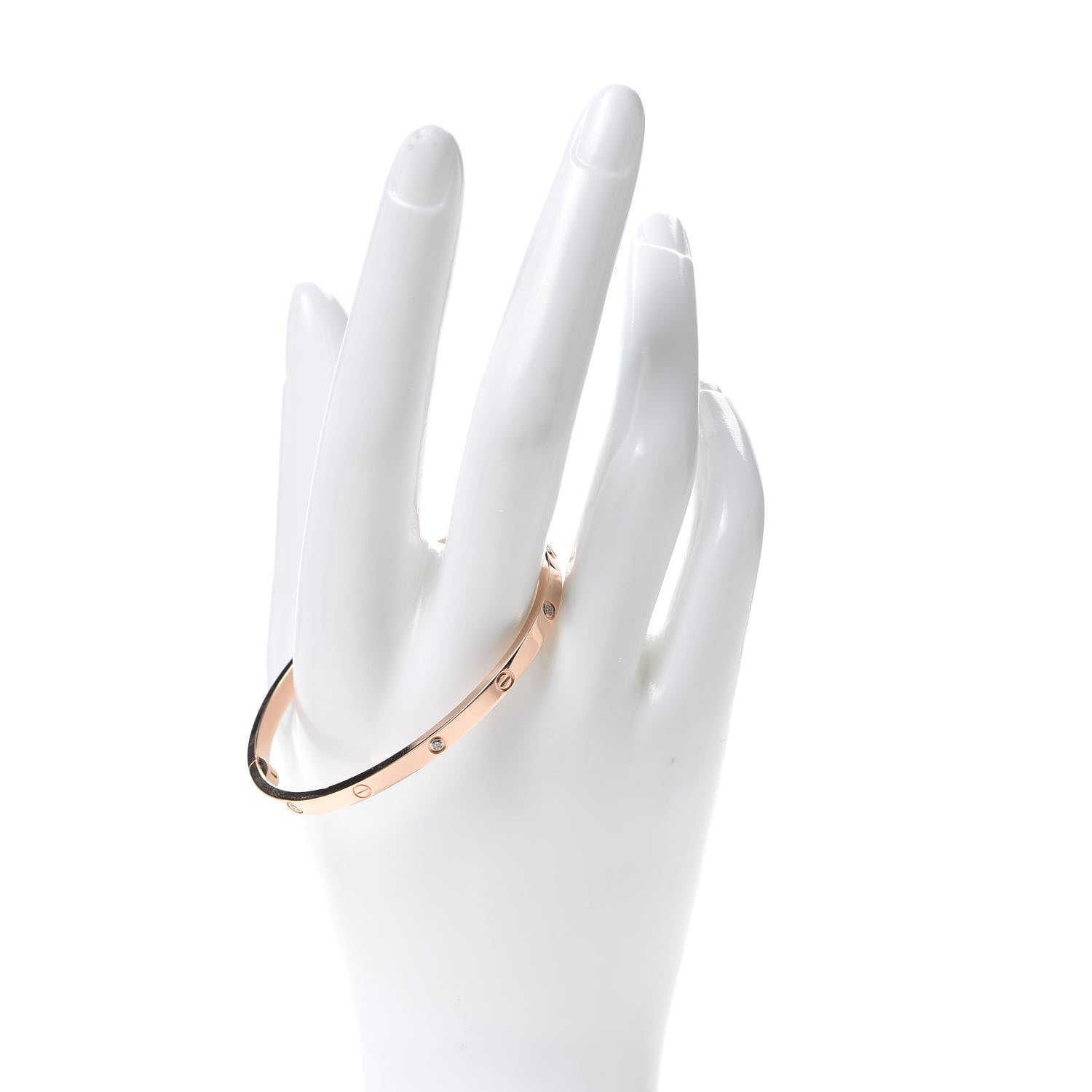 Cartier 18K Pink Gold 6 Diamond Small LOVE Bracelet 16 2 of 7