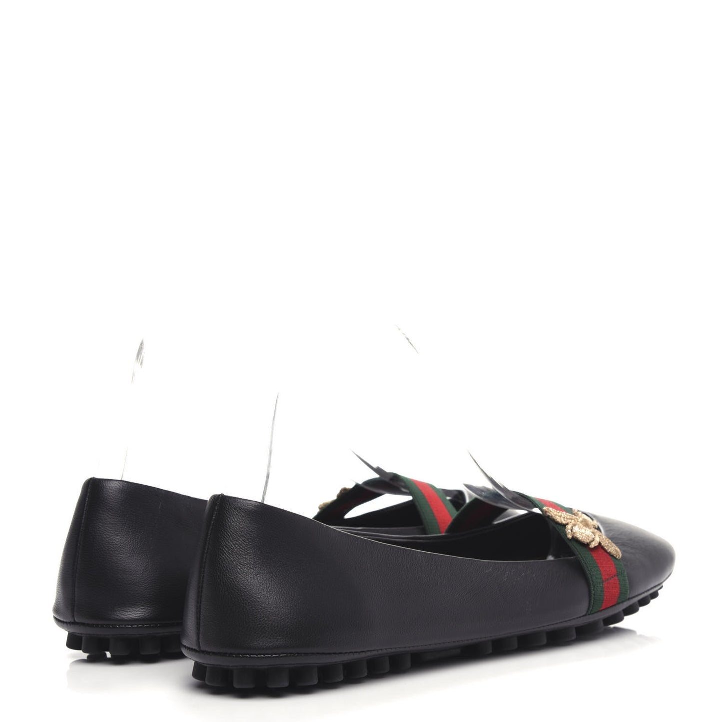 Calfskin Bayadere Bee Ballerina Flats 39 Black