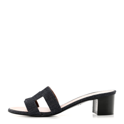 Hermes Denim Oasis Sandals 35.5 Bleu Brut 1 of 9