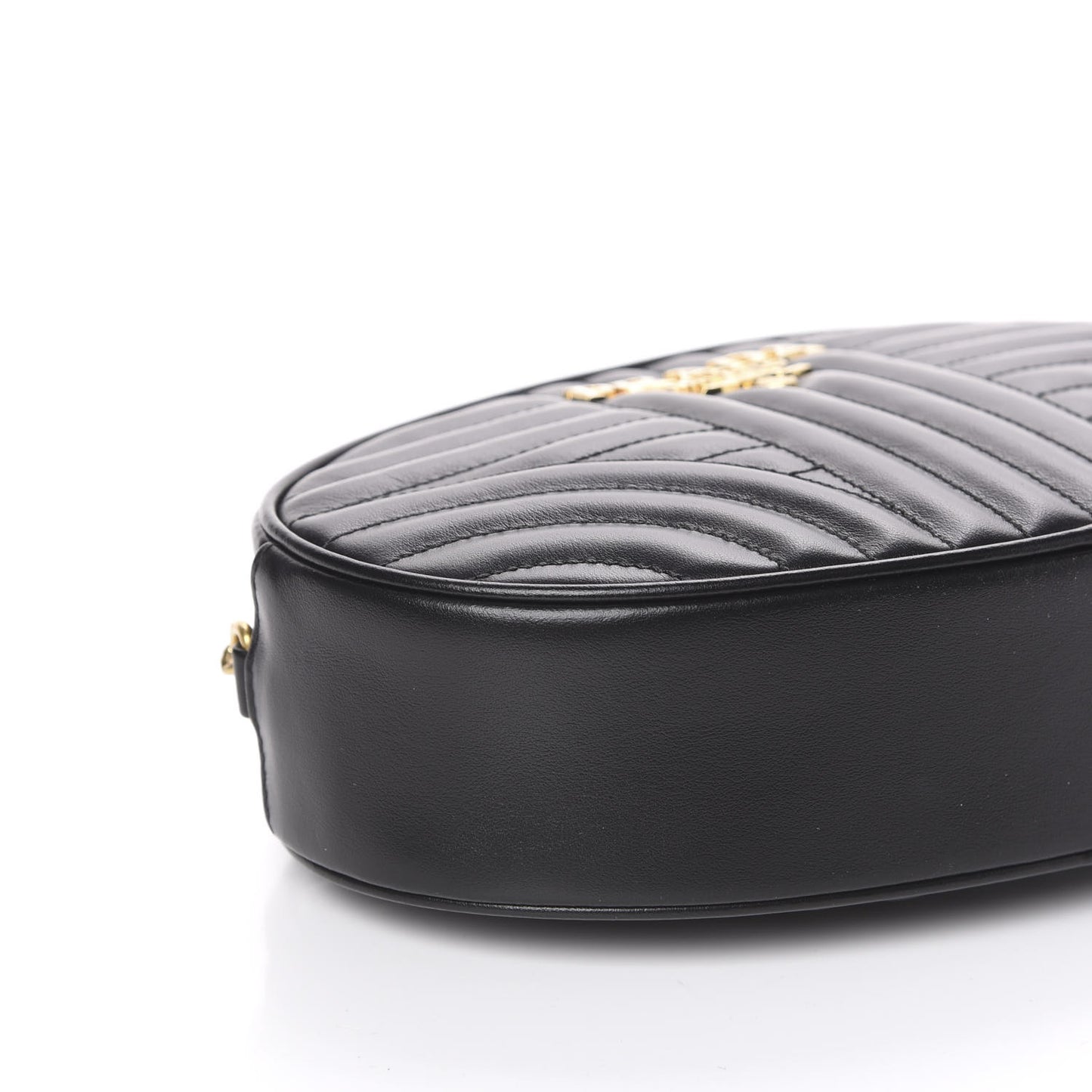 Soft Calfskin Oval Diagramme Crossbody Bag Black