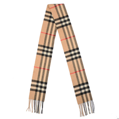 Burberry Cashmere Giant Check Skinny Scarf Camel 3 of 4