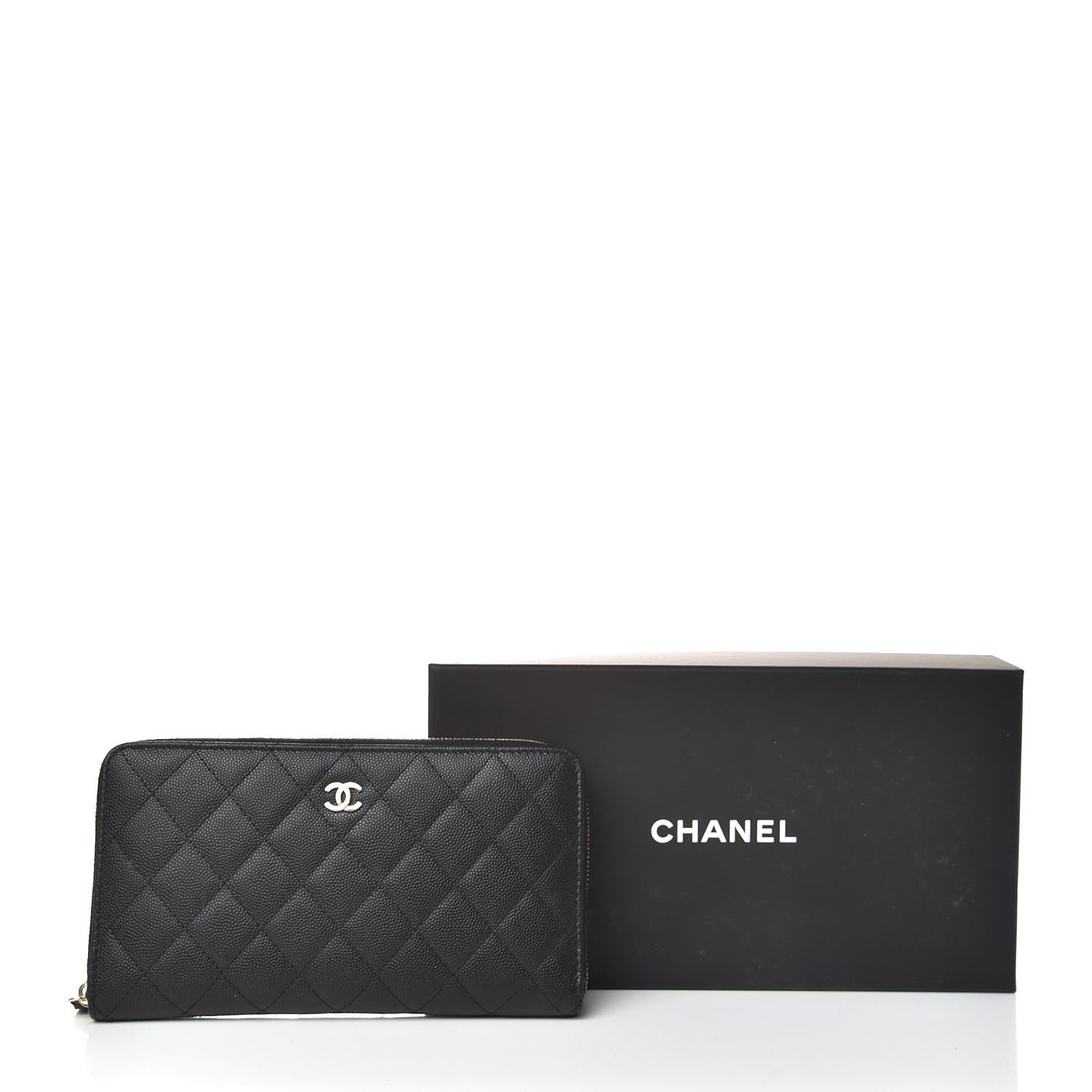 Chanel Caviar Quilted Large Zip Around Organizer Wallet Black 12 of 12