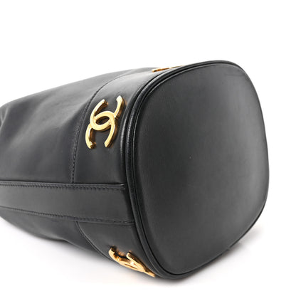 Chanel Lambskin CC Drawstring Shoulder Bag Black 10 of 11