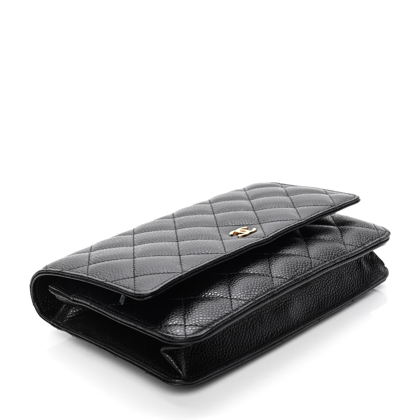 Caviar Quilted Wallet On Chain WOC Black