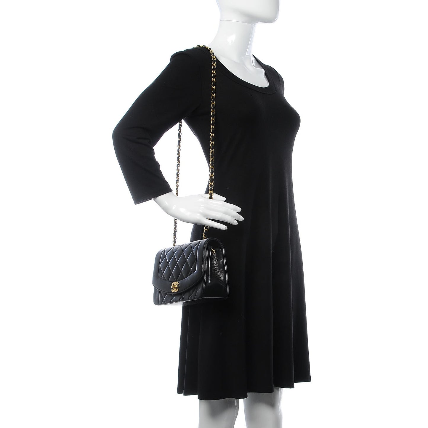 Lambskin Quilted Small Single Flap Black