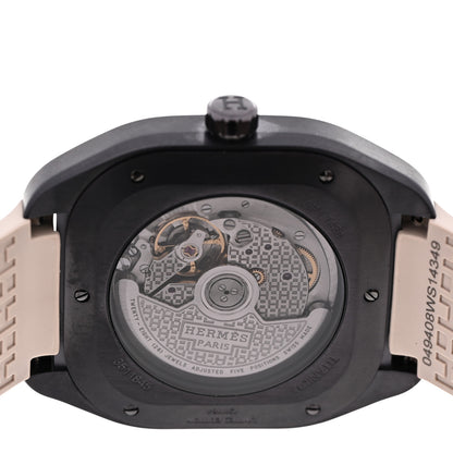 Hermes Titanium Rubber 39mm H08 Special Edition Automatic Watch Taupe 4 of 5