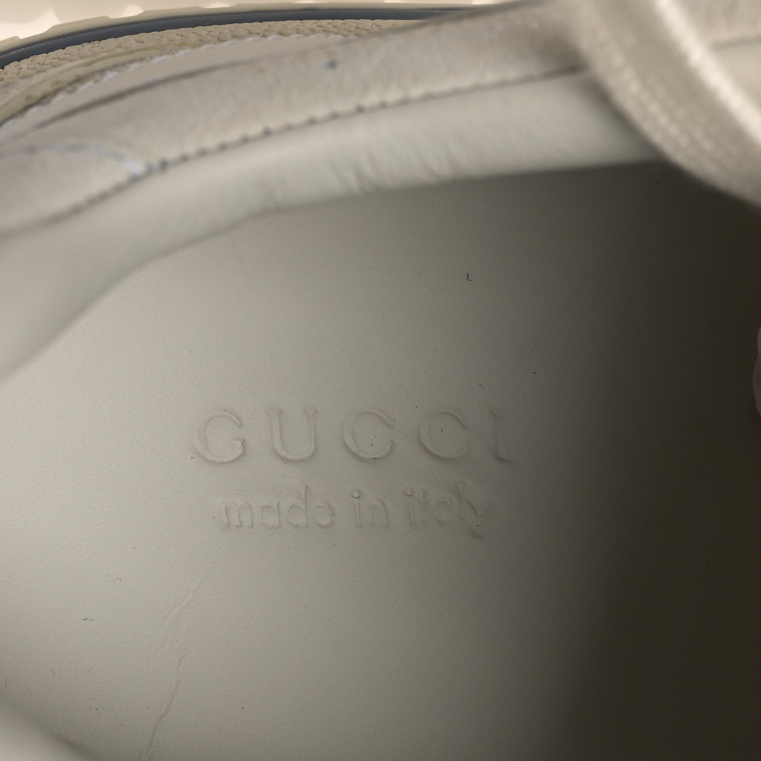 Gucci Glitter Kid Scamosciato Nappa Womens Re-Web Sneakers  37.5  White Gold Silver 9 of 11