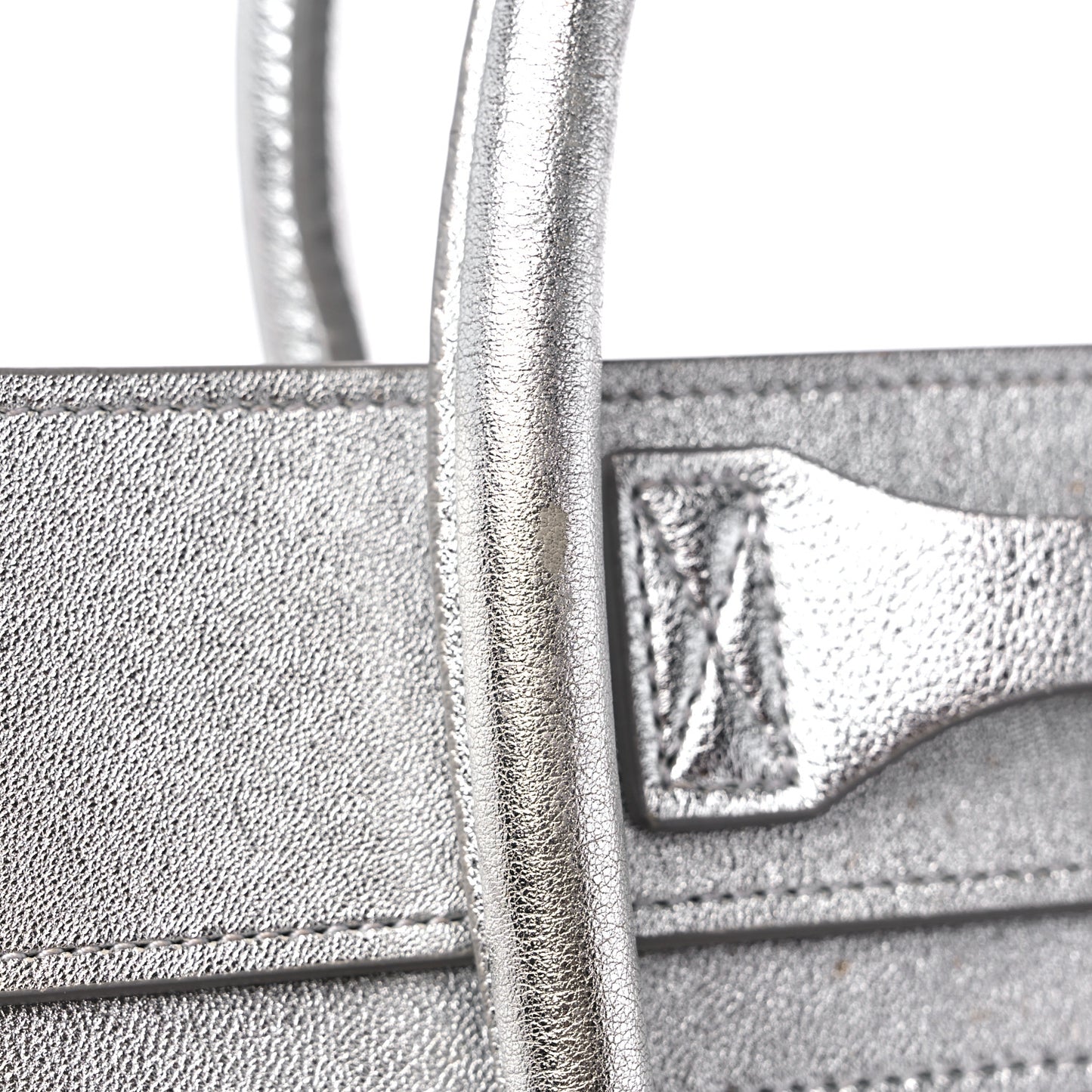 Laminated Lambskin Micro Luggage Silver