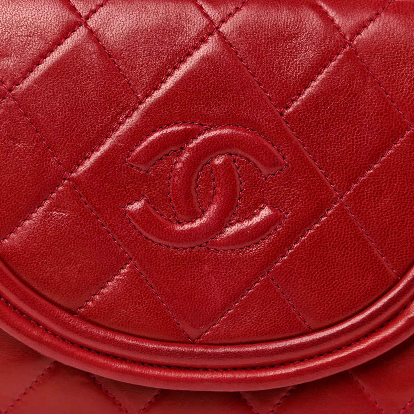 Lambskin Quilted Flap Tassel Camera Bag Red