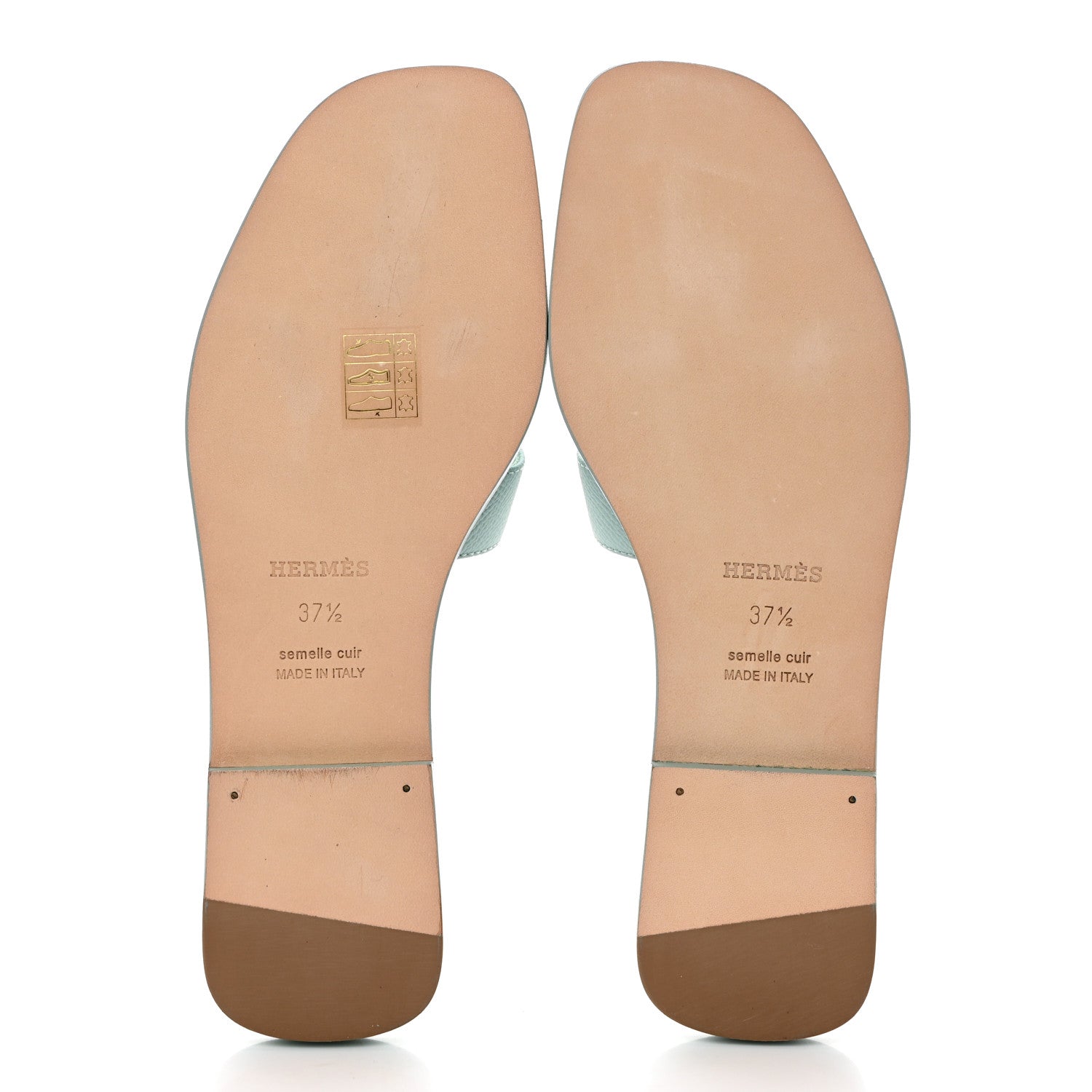 Hermes Epsom Oran Sandals 37.5 Vert Embrun 5 of 9