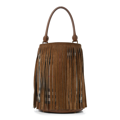 Burberry Prorsum Suede Fringe Bucket Bag Brown 1 of 10