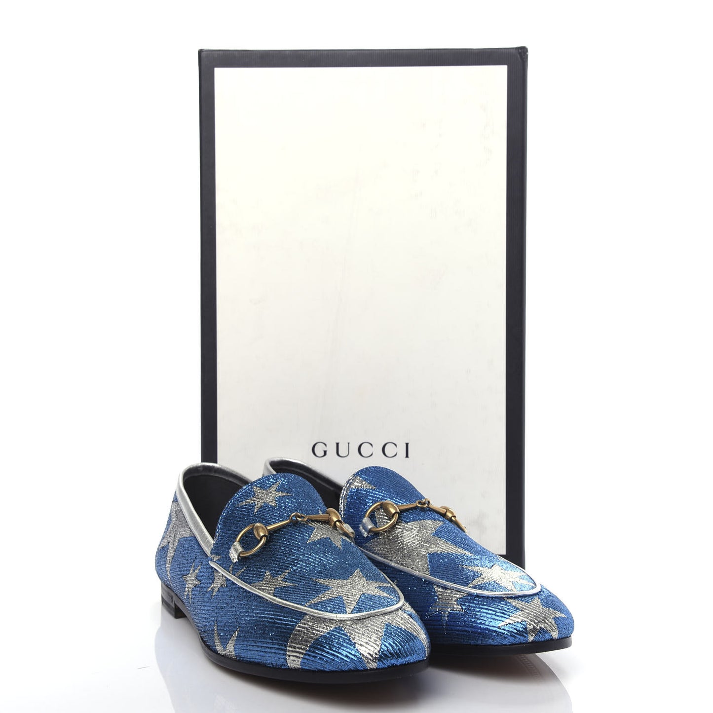 Lurex Calfskin Starry Sky Womens Jordaan Loafers 38.5 Bluette Silver
