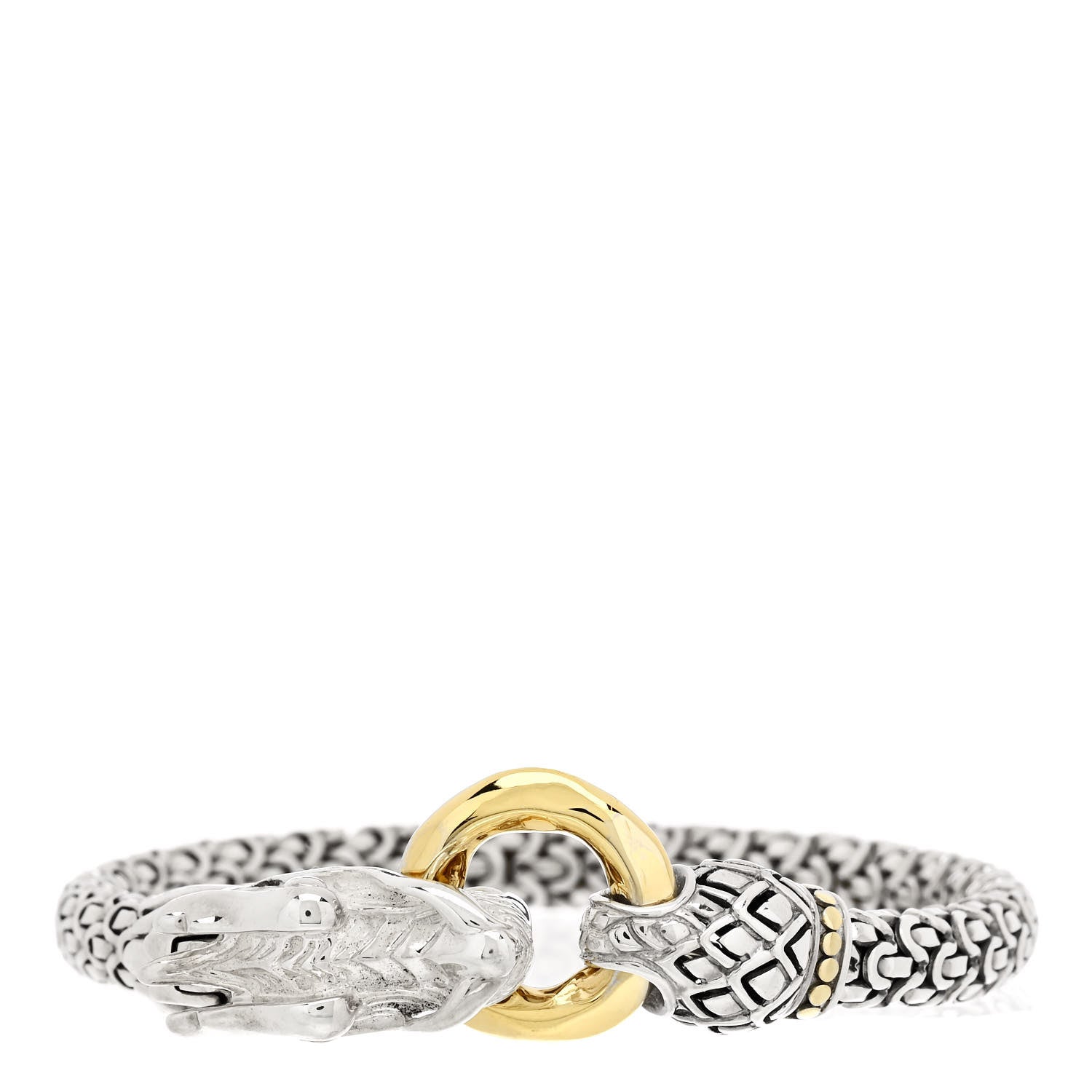 John Hardy Sterling Silver 18K Yellow Gold 6mm Naga Dragon Bracelet 2 of 4