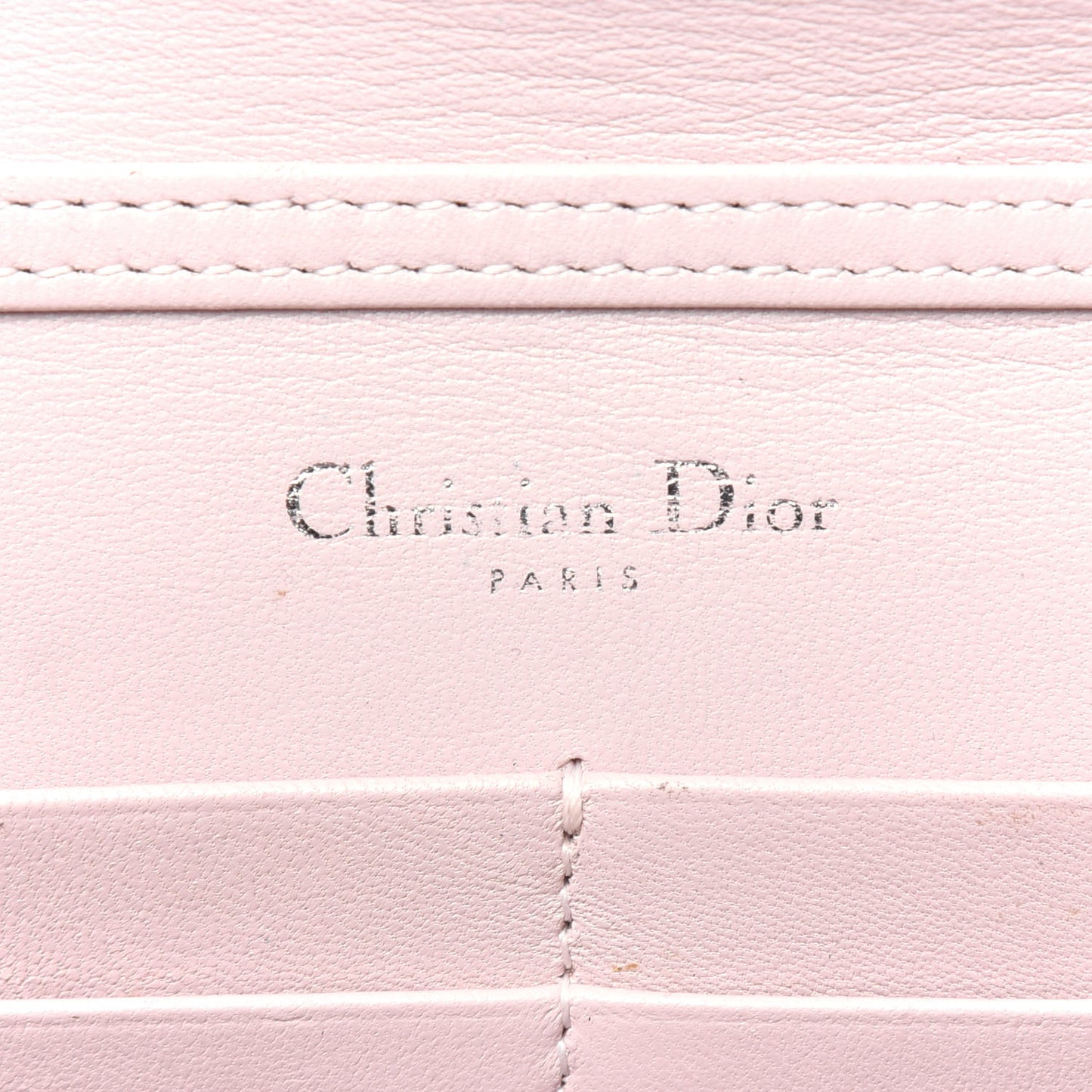 Grained Calfskin Diorama Wallet on Chain Pouch Rose Poudre