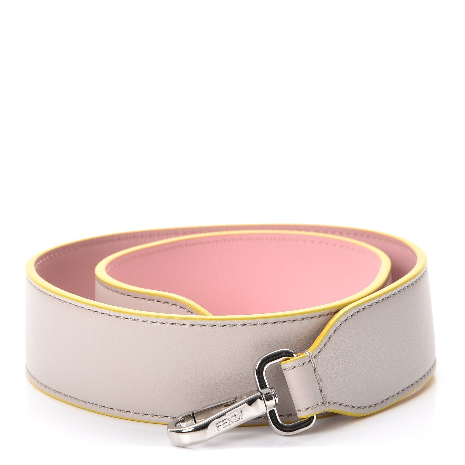 Fendi Vitello Dolce Bi-Color Strap You Grigio Polvere Bubblegum 1 of 6