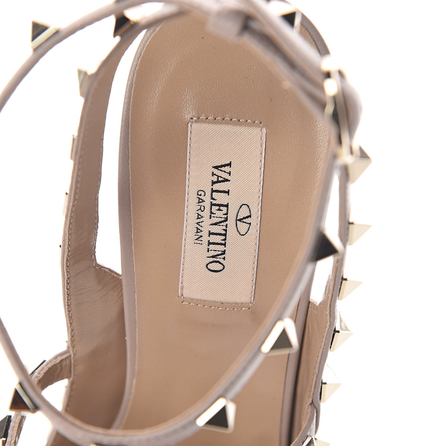 Valentino Garavani Patent Rockstud Ankle Strap Pumps 40 Poudre 5 of 8