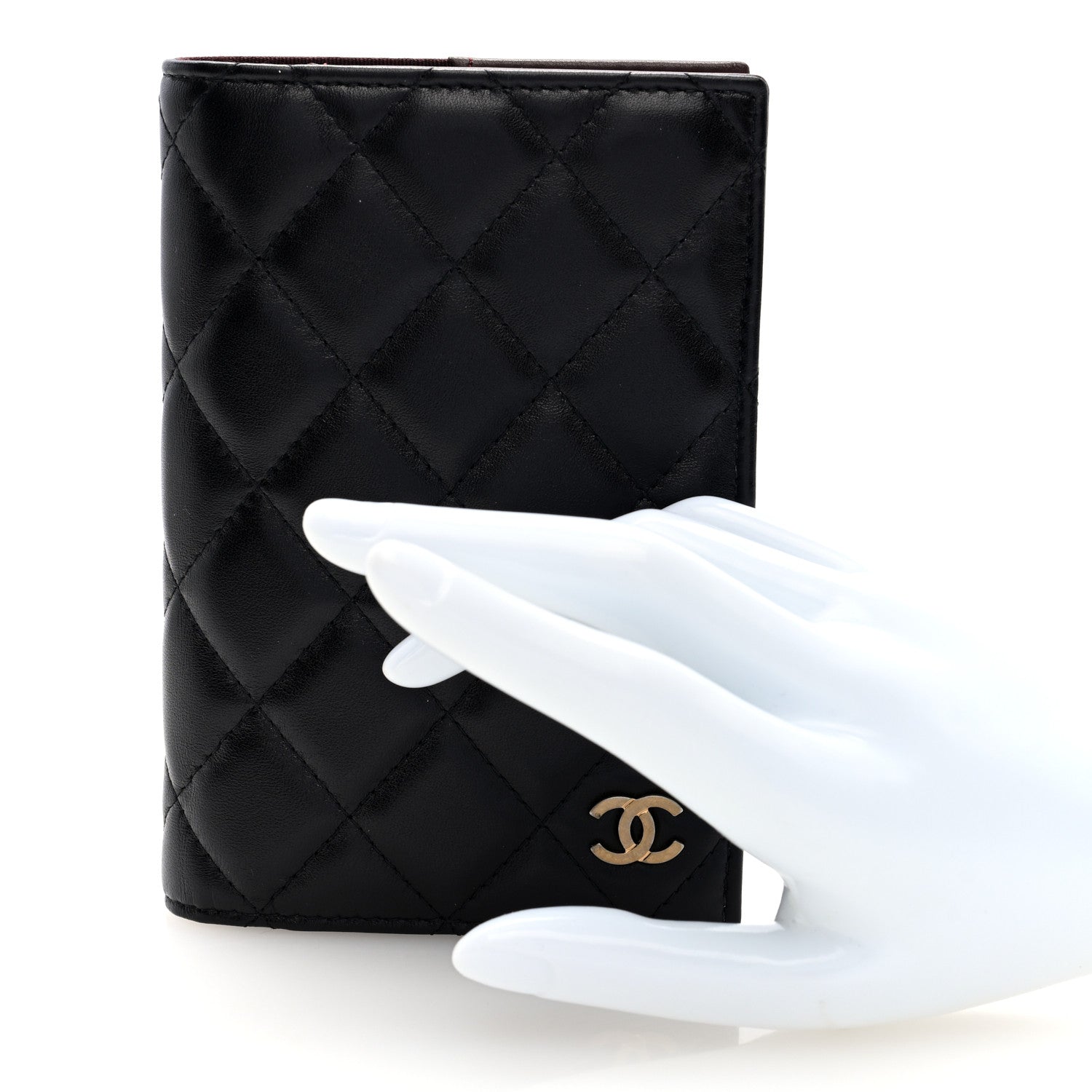 Chanel Lambskin Quilted Passport Holder Black 2 of 6