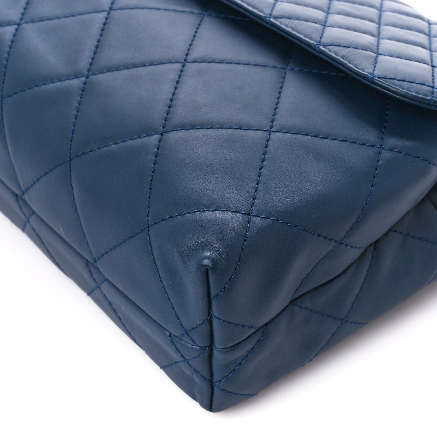Chanel Calfskin Quilted In the Business Flap Dark Navy Blue 10 of 11
