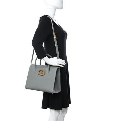 Christian Dior Grained Calfskin Large St. Honore Tote Grey Stone 2 of 9