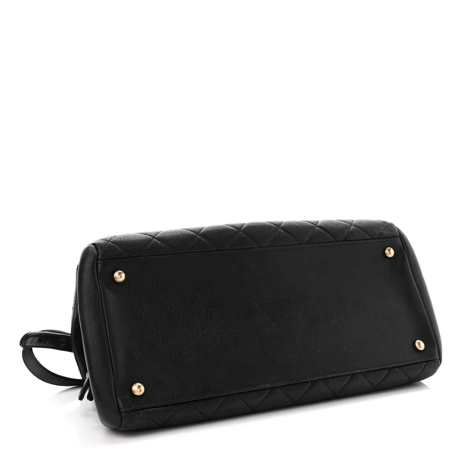 Chanel Shiny Sheepskin Quilted Large Trapezio Flap Black 4 of 10