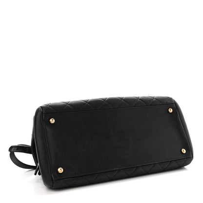 Chanel Shiny Sheepskin Quilted Large Trapezio Flap Black 4 of 10