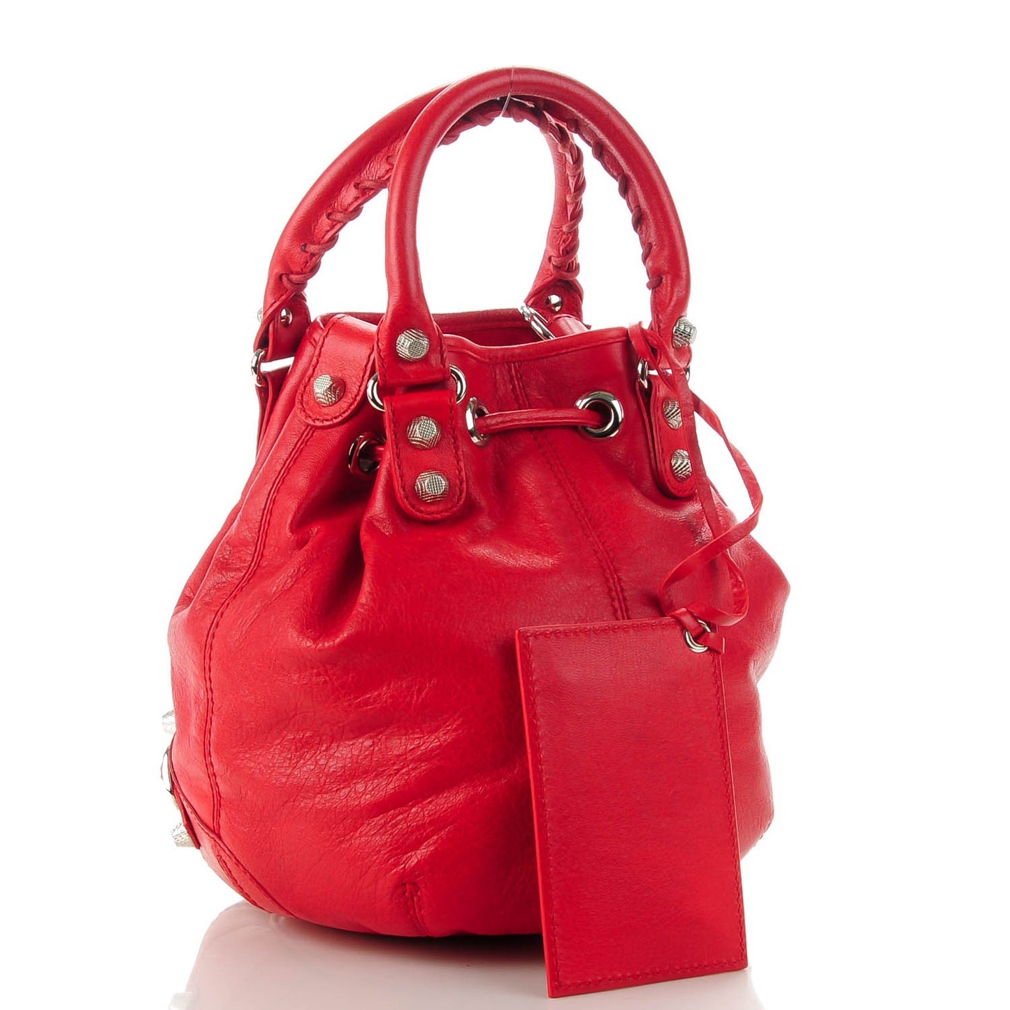 Agneau Giant 12 Silver Hardware Mini Pompon Coquelicot