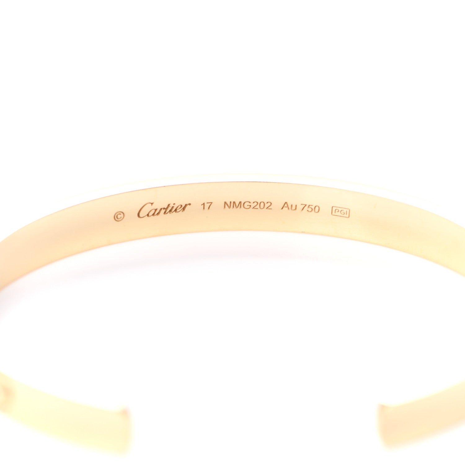 Cartier 18K Yellow Gold LOVE Cuff Bracelet 17 4 of 5
