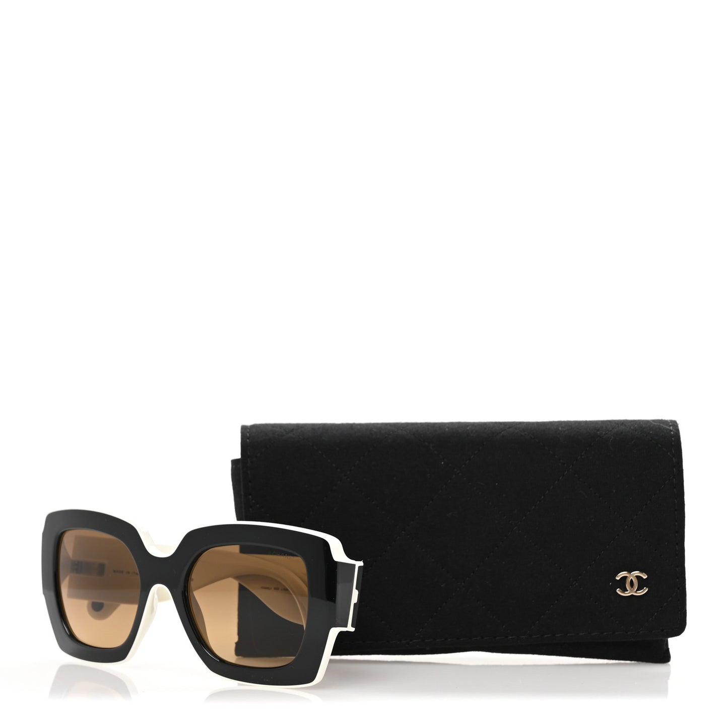 Acetate Square Sunglasses 6059 Black White