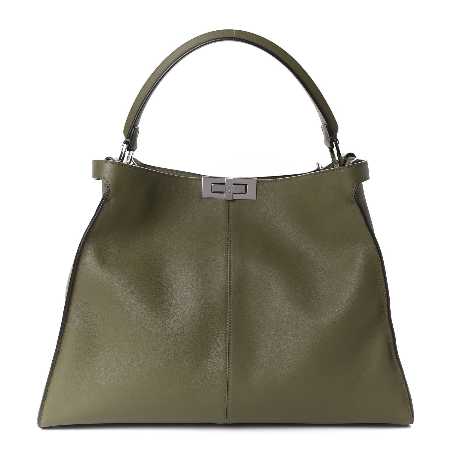 Fendi Calfskin Shearling FF 1974 Large Peekaboo X-Lite Equatore Dove Black 1 of 9