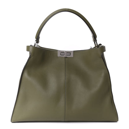 Fendi Calfskin Shearling FF 1974 Large Peekaboo X-Lite Equatore Dove Black 1 of 9