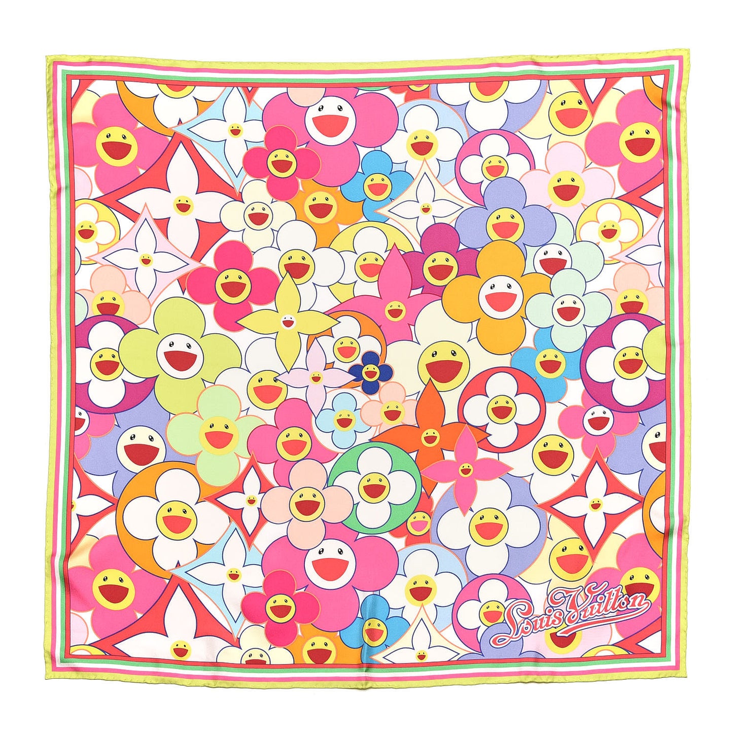 Silk Murakami Cosmic Flower Scarf Multicolor