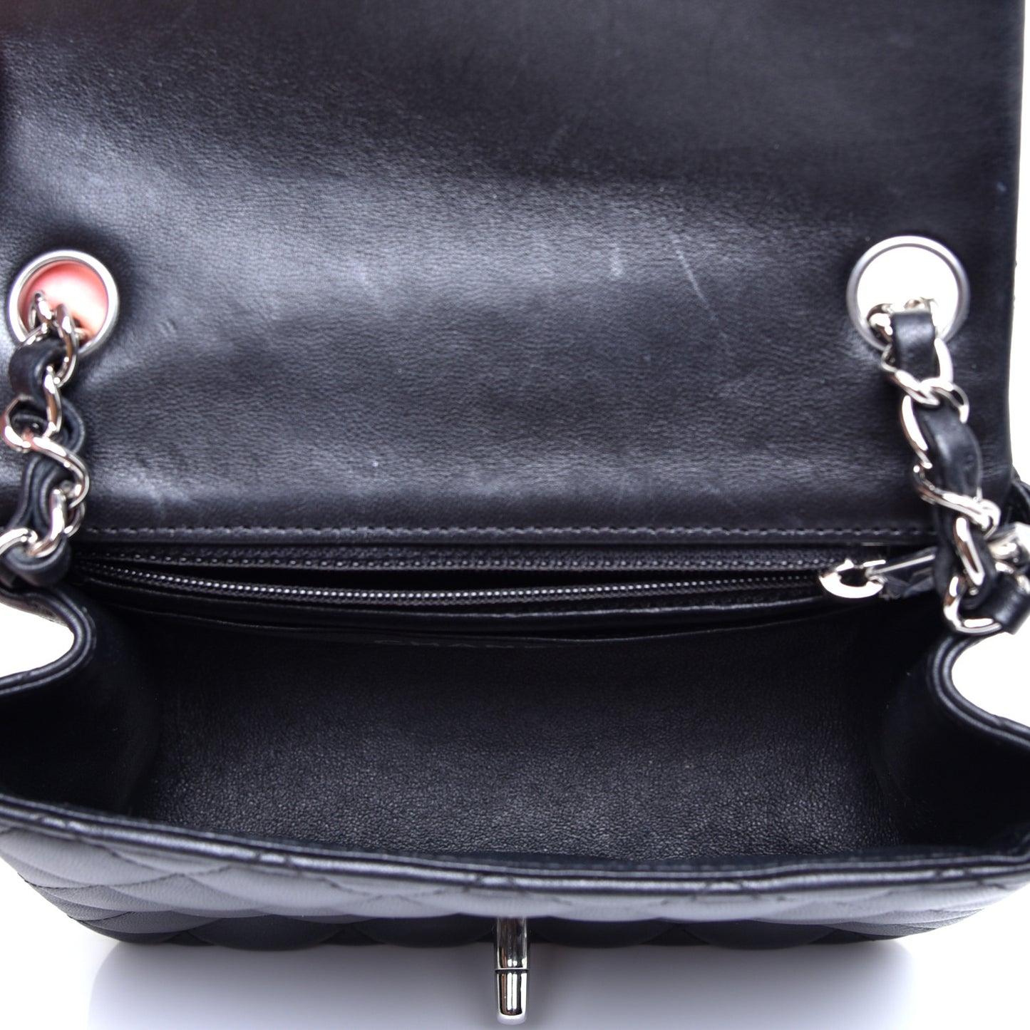 Lambskin Quilted Mini Square Flap Black