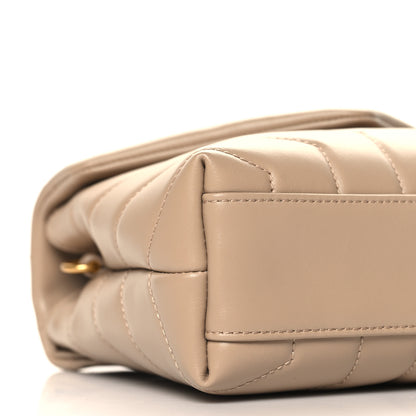 Saint Laurent Calfskin Y Quilted Monogram Toy Loulou Crossbody Bag Taupe 9 of 10